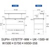 SUPH-1575TTF-WW+UK-1500-W 軽量作業台/耐荷重150kg_中間棚付固定式_架台付_全面棚付_ワークテーブル150シリーズ_低圧メラミン天板 山金工業 49226723