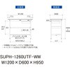 SUPH-1260UTF-WW 軽量作業台/耐荷重150kg_中間棚付固定式_引き出し付_半面棚付_ワークテーブル150シリーズ_低圧メラミン天板 山金工業 49226854