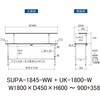 SUPA-1845-WW+UK-1800-W 軽量作業台/耐荷重150kg_高さ調整式_架台付_ワークテーブル150シリーズ_低圧メラミン天板 山金工業 49228324