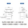 SUPA-960-WW+UK-900-W 軽量作業台/耐荷重150kg_高さ調整式_架台付_ワークテーブル150シリーズ_低圧メラミン天板 山金工業 49228419