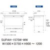 SUPAH-1575W-WW 軽量作業台/耐荷重150kg_高さ調整式_ワイド引き出し付_ワークテーブル150シリーズ_低圧メラミン天板 山金工業 49229024