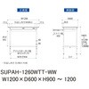 SUPAH-1260WTT-WW 軽量作業台/耐荷重150kg_高さ調整式_ワイド引き出し付_全面棚付_ワークテーブル150シリーズ_低圧メラミン天板 山金工業 49229408