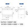 SUPAH-1590WT-WW 軽量作業台/耐荷重150kg_高さ調整式_ワイド引き出し付_半面棚付_ワークテーブル150シリーズ_低圧メラミン天板 山金工業 49229679