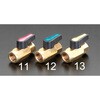 EA496EA-11 NPT1/8”xNPT1/8” ボールバルブ(赤) エスコ 49961336