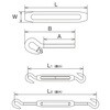 EA638CE-9A 3/8"  [ステンレス製]ターンバックル(フック&フック) エスコ 50124962