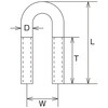 EA638M-53 M5x28mm Uボルト(ステンレス製) エスコ 50133448