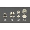Φ6.4x1.5mm マグネットディスク(粘着付/N・S各6個) エスコ