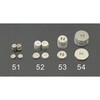 Φ9.5x1.5mm マグネットディスク(粘着付/N・S各6個) エスコ