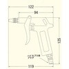 EA123AE-1A 2.0mm穴 エアーブローガン(流量調整付・プラグ付) エスコ 50512236