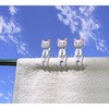 ME241 ねこのおすわり洗濯ばさみ 3pcs 明邦 50537403