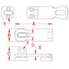 EA951BG-1 25x75mm 掛 金(ステンレス製) エスコ 50607682