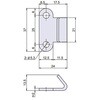 EA951BR-72 25x21mm パッチン用フック(ステンレス製/2個) エスコ 50609816