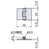 EA951CN-31 25x 32 mm 溶接丁番(スティール製/2個) エスコ 50613422