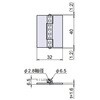 EA951CN-33 40x 32 mm 溶接丁番(スティール製/2個) エスコ 50613465