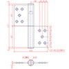 EA951CT-27 127x100mm 旗丁番(ステンレス製/左勝手) エスコ 50615005