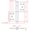 EA951CT-28 127x100mm 旗丁番(ステンレス製/右勝手) エスコ 50615023