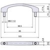 EA948BM-121 M6x13mm/ 85mm 取 手(スチール製) エスコ 50618338