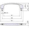 EA948BM-122 M6x13mm/102mm 取 手(スチール製) エスコ 50618356