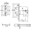 EA951KB-24 32-40mm/ 64mm レバーハンドル玄関錠(取替用) エスコ 50643118