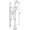 EA951LR-12A Φ13x450mm 門落し(スチール製) エスコ 50647923