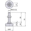 EA949H-42 M10x1.5 /40mm/600kg アジャストベース(スチール製) エスコ 50694428