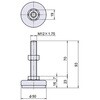 EA949H-43 M12x1.75/50mm/700kg アジャストベース(スチール製) エスコ 50694446