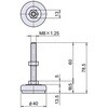 EA949H-51 M8x 60mm/40mm/300kg アジャストベース(ステンレス製) エスコ 50694534
