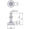 EA949H-52 M10x 50mm/40mm/300kg アジャストベース(ステンレス製) エスコ 50694552