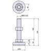 EA949H-55 M20x100mm/60mm/700kg アジャストベース(ステンレス製) エスコ 50694647