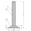 EA949HA-31 M8x 43mm/30mm/100kg アジャストベース(スチール製) エスコ 50695024