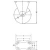 EA986PT-63 150mm キャスター(固定金具付) エスコ 50778857