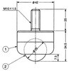 EA986S-1 42.0x34.5mm ボールキャスター(プラスティック製) エスコ 50780476