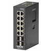 INDRy 産業用スイッチ 10ポート 管理機能付  DC電源 10/100/1000BaseTx10 SFPx4 BLACK BOX