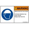 PL警告表示ラベル(ANSI準拠)│指示事項：頭部の保護具を着用│英語(ヨコ) SCREENクリエイティブコミュニケーションズ