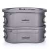 チタン製飯ごう 600ml/300ml 2点セット直火調理OK 収納袋ハンドル付 LandField