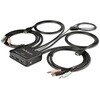 2ポートHDMI KVMスイッチ コンパクトデュアルポートUHD対応USBデスクトップPC切替器 4K/60Hz/本体一体型1.5mケーブル/オーディオ/バスパワー対応/リモート切替スイッチ/MacBookやThinkPad対応 StarTech.com