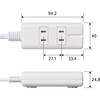 T-KM01-2310WH 電源タップ 延長コード 3個口 2P 3P対応×1個口 マグネット 雷ガード ほこり防止シャッター コンセント エレコム 54931109