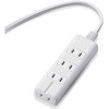 延長コード 電源タップ コンセント 2P×3個口 3P対応×1個口 雷サージ付 マグネット ホワイト エレコム