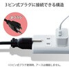 T-KM01-2410WH 電源タップ 延長コード 4個口 2P 3P対応×1個口 マグネット 雷ガード ほこり防止シャッター コンセント エレコム 54931145
