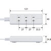 T-KM01-2410WH 電源タップ 延長コード 4個口 2P 3P対応×1個口 マグネット 雷ガード ほこり防止シャッター コンセント エレコム 54931145