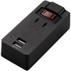 ブレーカースイッチ付1AC2USB2．4A ブラック ヤザワコーポレーション