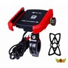バイク用 USB付き スマートフォンホルダー 360度回転 5V/2.5A QC3.0 防水仕様 落下防止バンド付き MAD MAX(マッドマックス)