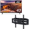 大型液晶ディスプレイ 43型+壁掛け金具セット アイリスオーヤマ