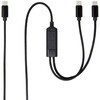 USB-C二股充電ケーブル PD100W対応 1.2m アイネックス