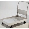 オールステンレス皿型台車(固定ハンドルタイプ帯電防止ウレタン車輪) TRUSCO