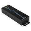 USB 3.0ハブ/10ポート(10x USB-A)/産業用メタル筐体/ESD保護/350Wサージ保護/DINレール・壁面設置対応/セルフパワー(ACアダプター付属)/工業用・業務用 ハイスピードUSB 3.1 Gen 1 5Gbpsハブ StarTech.com