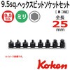 3/8"(9.5mm)SQ. ヘックスビットソケットレールセット 全長25mm 8ヶ組 コーケン Ko-ken (山下工業研究所)