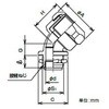 U45BG24 プリカ45°ユニオンコネクタ 三桂製作所 58024497