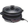 グリルなべ 3.4L 1300W たこ焼き/溝つきプレート付属 1台3役【煮る/焼く/蒸す】 直火可能 マグネットプラグコード 丸洗いOK フッ素コート スタイリッシュグレー テスコム