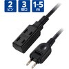 ECT-4010WH 電源タップ 延長コード 3個口 コンセント 小型 絶縁キャップ スイングプラグ エレコム 58762545